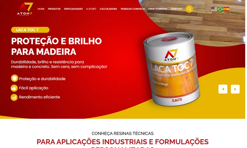 Site da Aton7 apresentado no portfólio da SitesJÁ