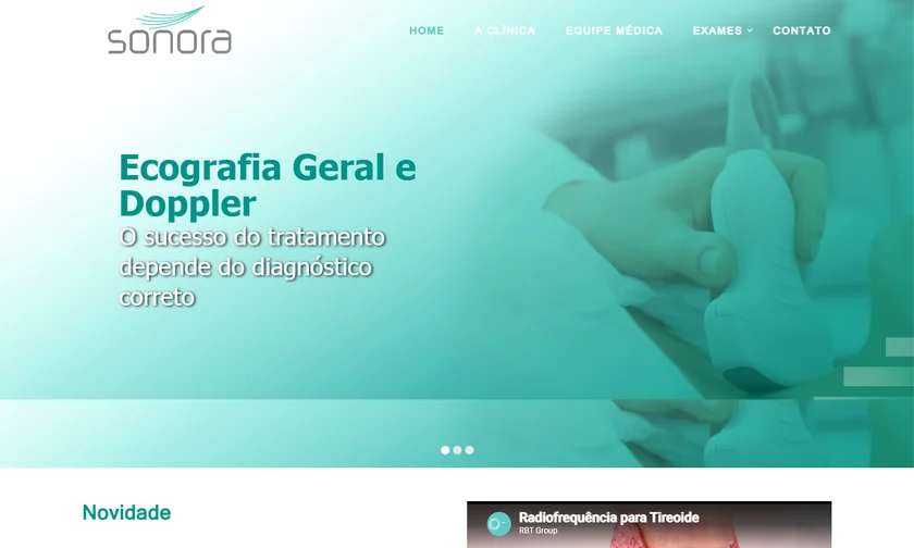 Site da Clínica Sonora apresentado no portfólio da SitesJÁ