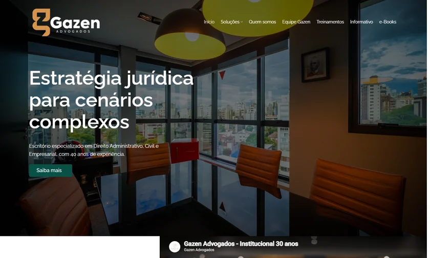 Site da Gazen Advogados apresentado no portfólio da SitesJÁ