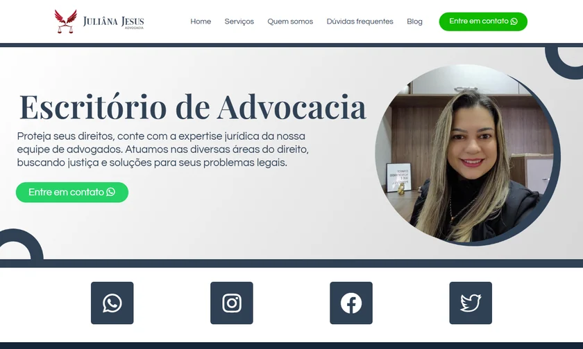 Site da Jesus Advocacia apresentado no portfólio da SitesJÁ
