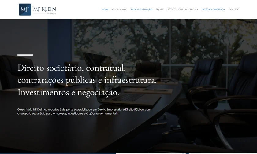 Site da MF Klein Advogados apresentado no portfólio da SitesJÁ
